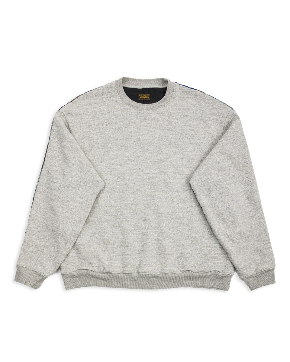 Kapital TOP SWT Knit x PROFILE RAINBOWY Quilt 2 TONES BIG SWEATSHIRT - Gray - Standard & Strange