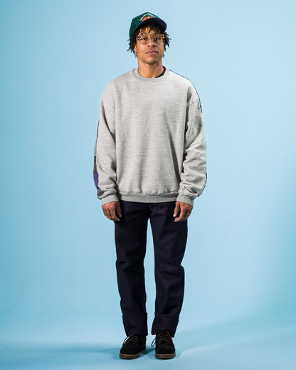 Kapital TOP SWT Knit x PROFILE RAINBOWY Quilt 2 TONES BIG SWEATSHIRT - Gray - Standard & Strange