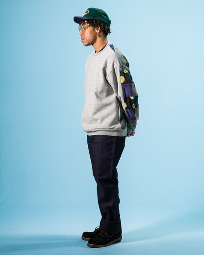 Kapital TOP SWT Knit x PROFILE RAINBOWY Quilt 2 TONES BIG SWEATSHIRT - Gray - Standard & Strange