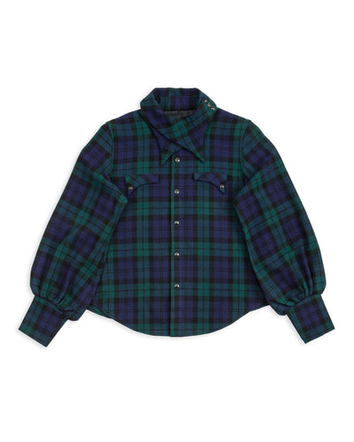 Kapital Tartan Check Layered Collar OPERA Western Shirt