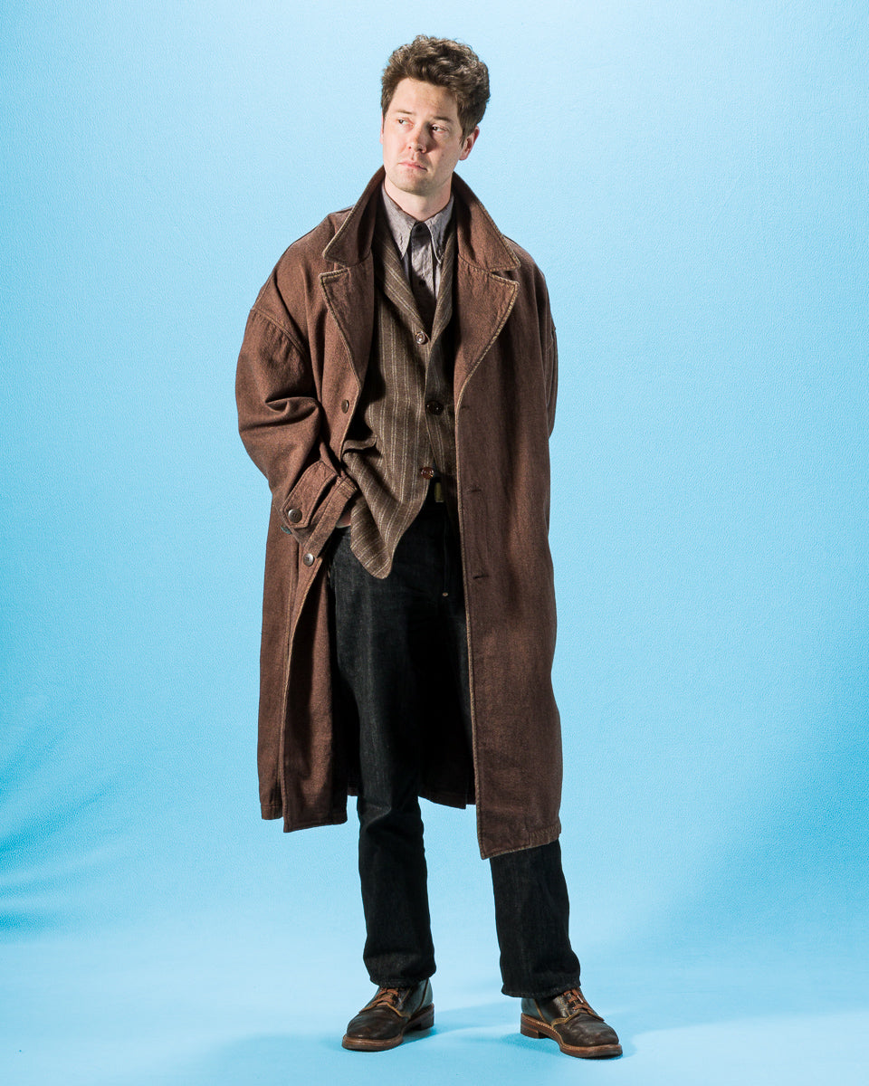 Kapital Twill Aging-Wool CAVALIER Coat - Brown - Standard & Strange
