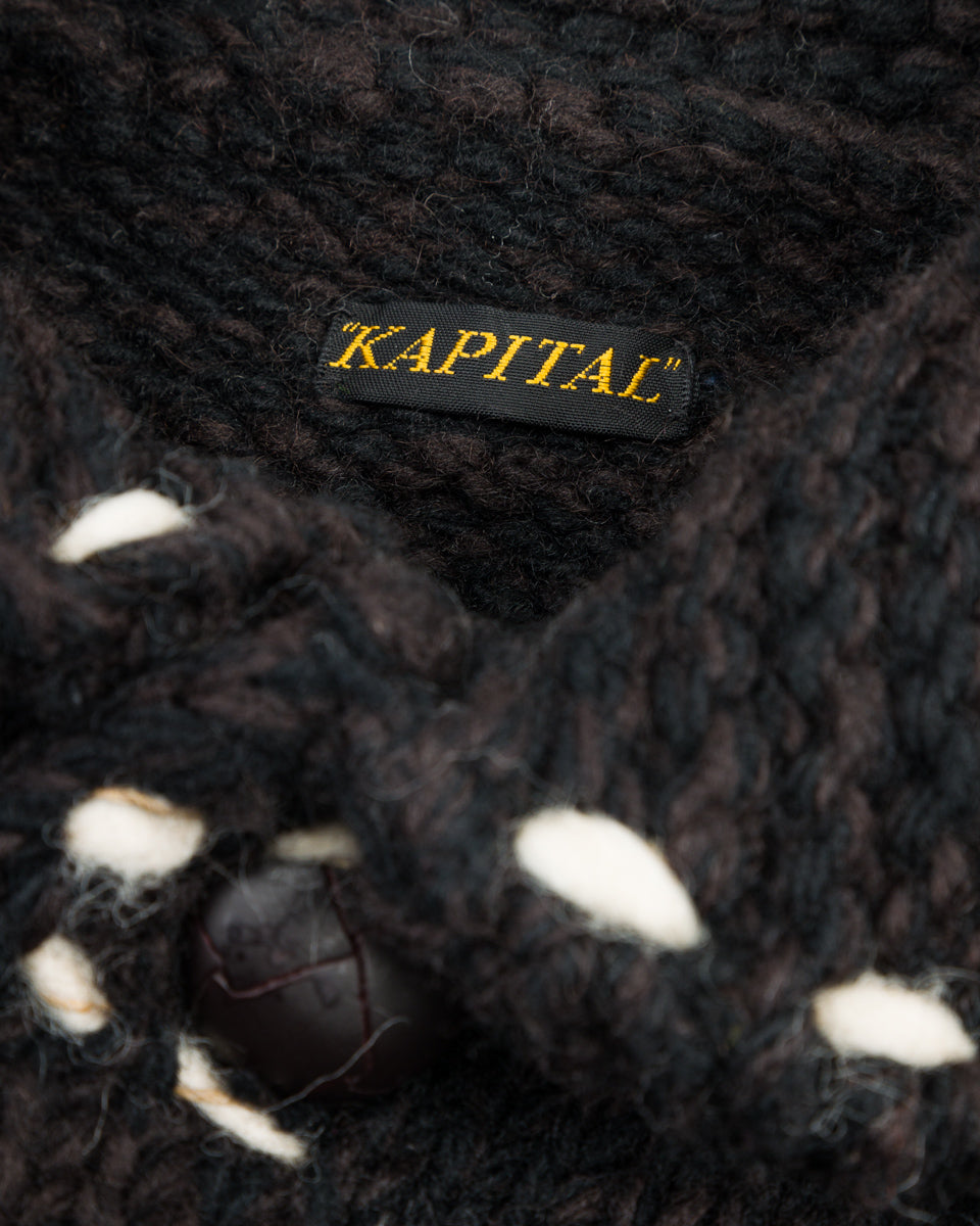 Kapital Wool Hand Knit Cowichan G-Jacke - Black F - Standard & Strange