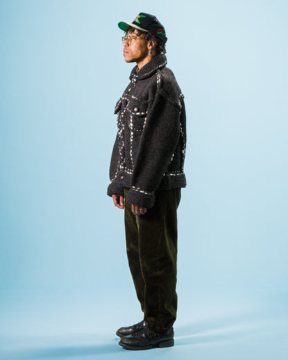 Kapital Wool Hand Knit Cowichan G-Jacke - Black F - Standard & Strange