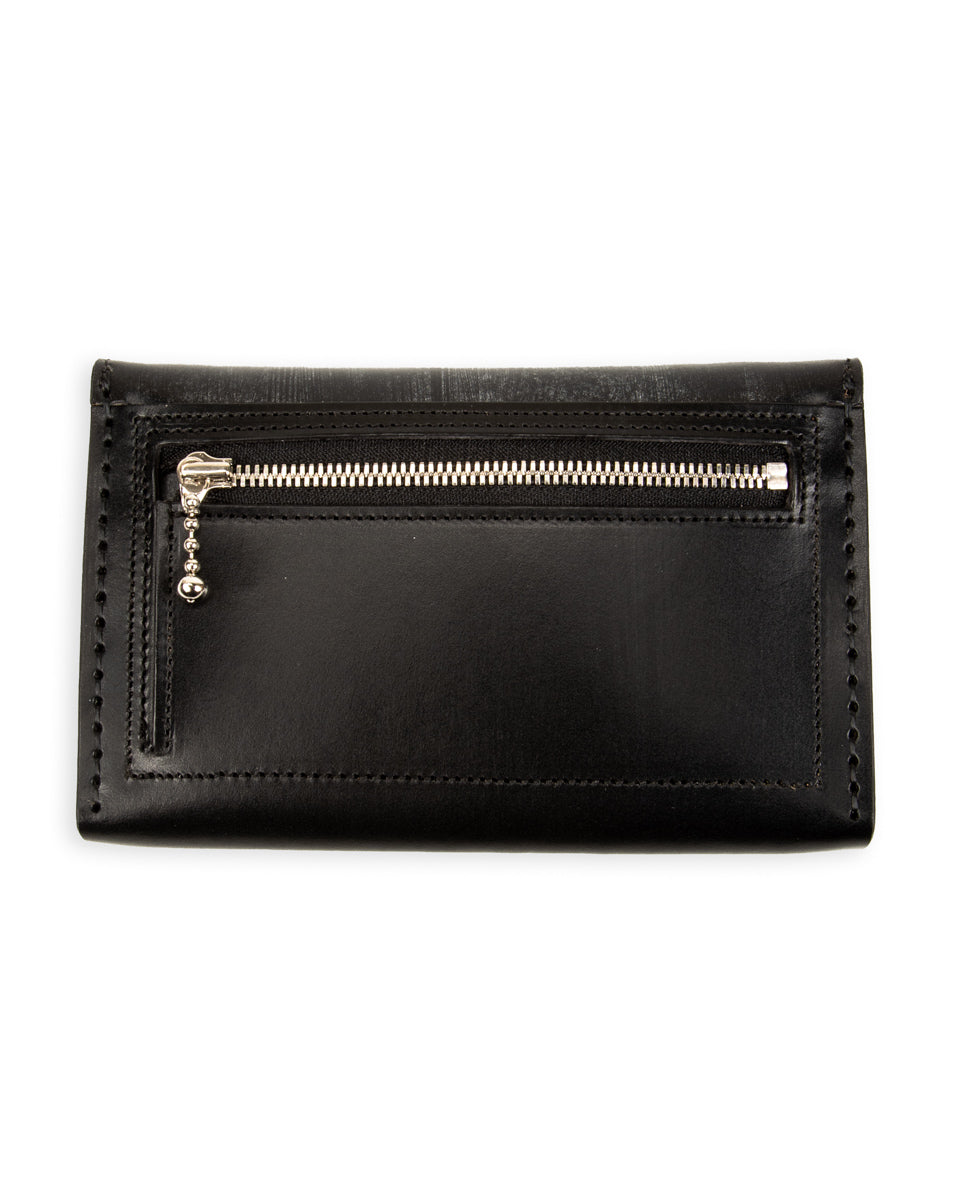 Middle Trucker Wallet - Black Bridle – Standard & Strange