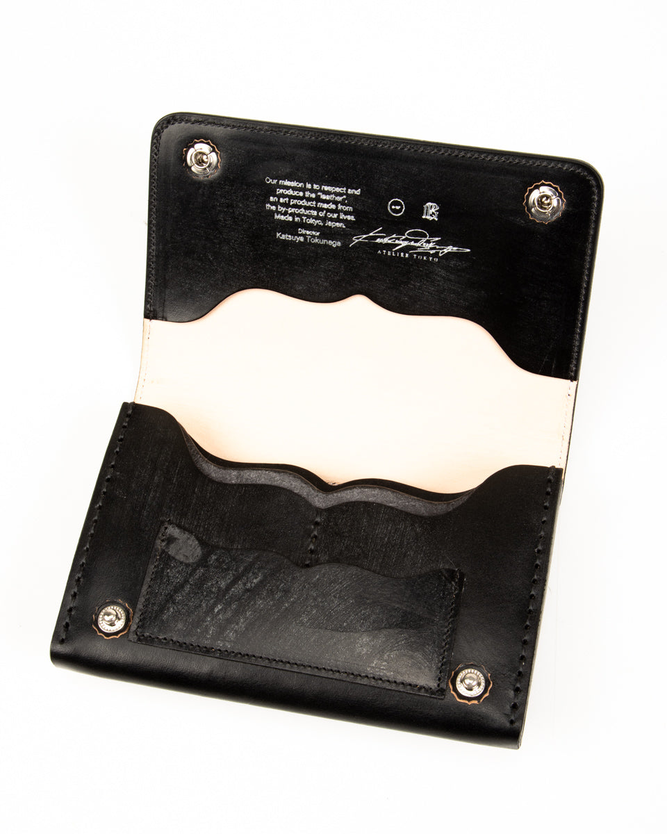 Middle Trucker Wallet - Black Bridle – Standard & Strange
