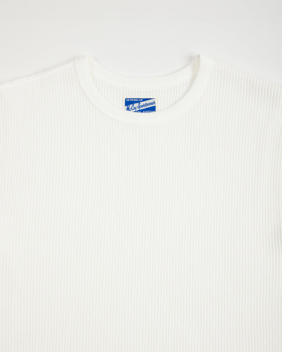 The Real McCoy's Waffle Thermal Shirt S/S - White - Standard & Strange