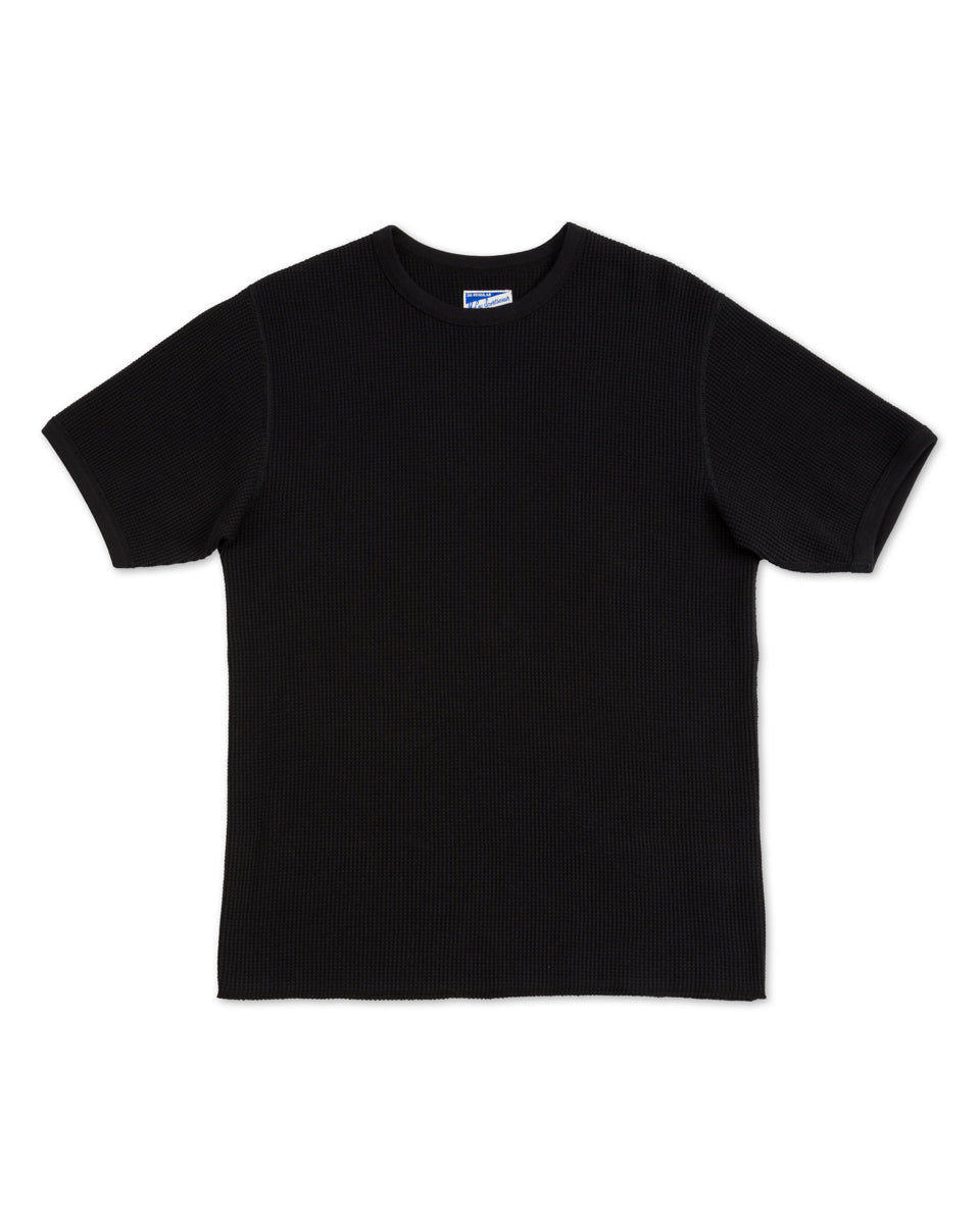 The Real McCoy's Waffle Thermal Shirt S/S - Black - Standard & Strange