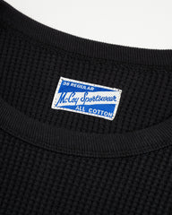 The Real McCoy's Waffle Thermal Shirt S/S - Black - Standard & Strange