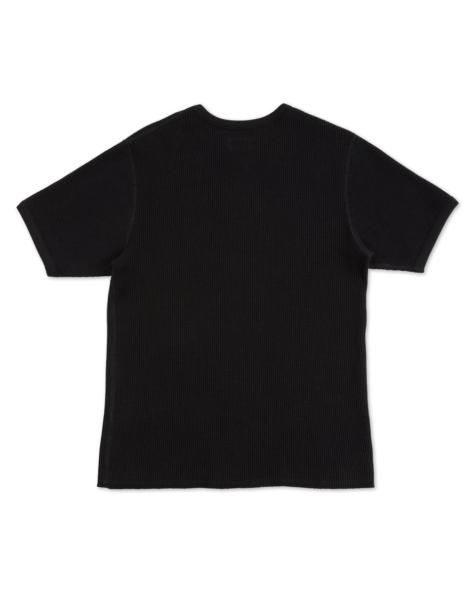 The Real McCoy's Waffle Thermal Shirt S/S - Black - Standard & Strange