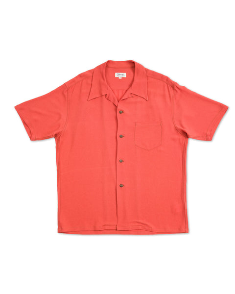 The Real McCoy's Silk Rayon Open Collar Shirt - Orange - Standard & Strange