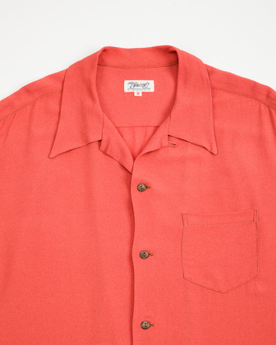 The Real McCoy's Silk Rayon Open Collar Shirt - Orange - Standard & Strange