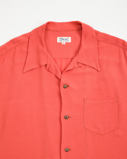 The Real McCoy's Silk Rayon Open Collar Shirt - Orange - Standard & Strange