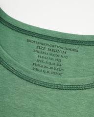 The Real McCoy's Undershirt, Cotton, Summer - Green - Standard & Strange