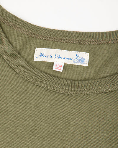 Merz b. Schwanen 1950s Lightweight Loopwheeled Tee - Army - Standard & Strange