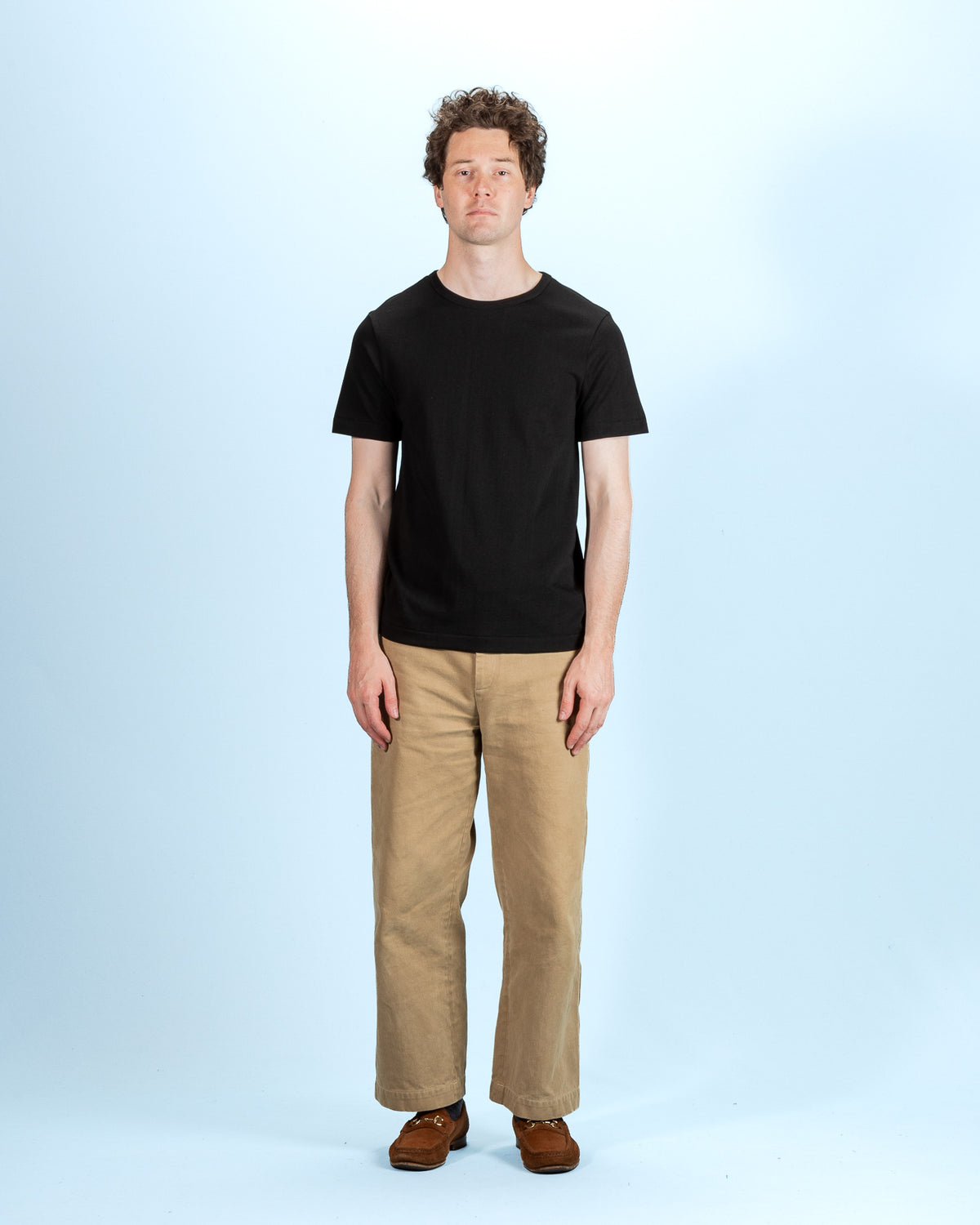 Merz b. Schwanen 215 Loopwheeled Classic Fit Midweight Tee - Deep Black - Standard & Strange