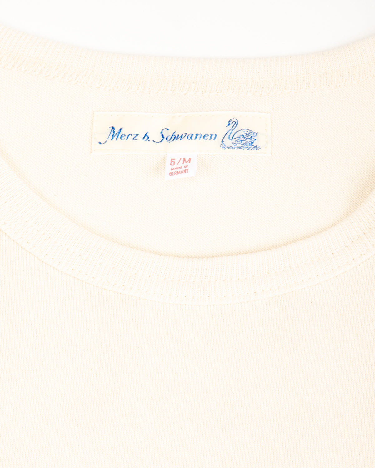 Merz b. Schwanen 2M15C Cropped Vintage Machine Jersey T-Shirt - Nature - Standard & Strange