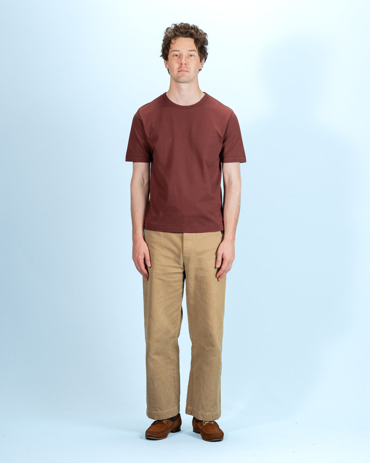 2M15C Cropped Vintage Machine Jersey T-Shirt - Burgundy