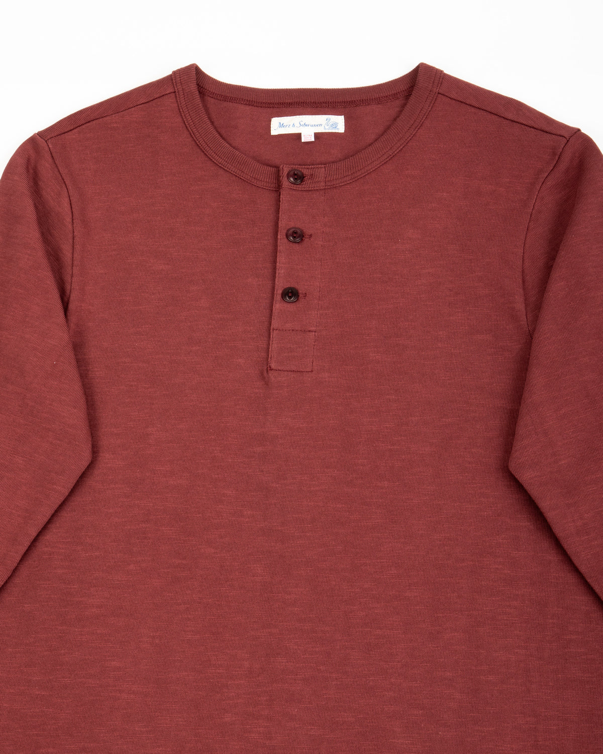 2S08 Loopwheeled Relaxed Fit Heavyweight L/S Henley - Burgundy