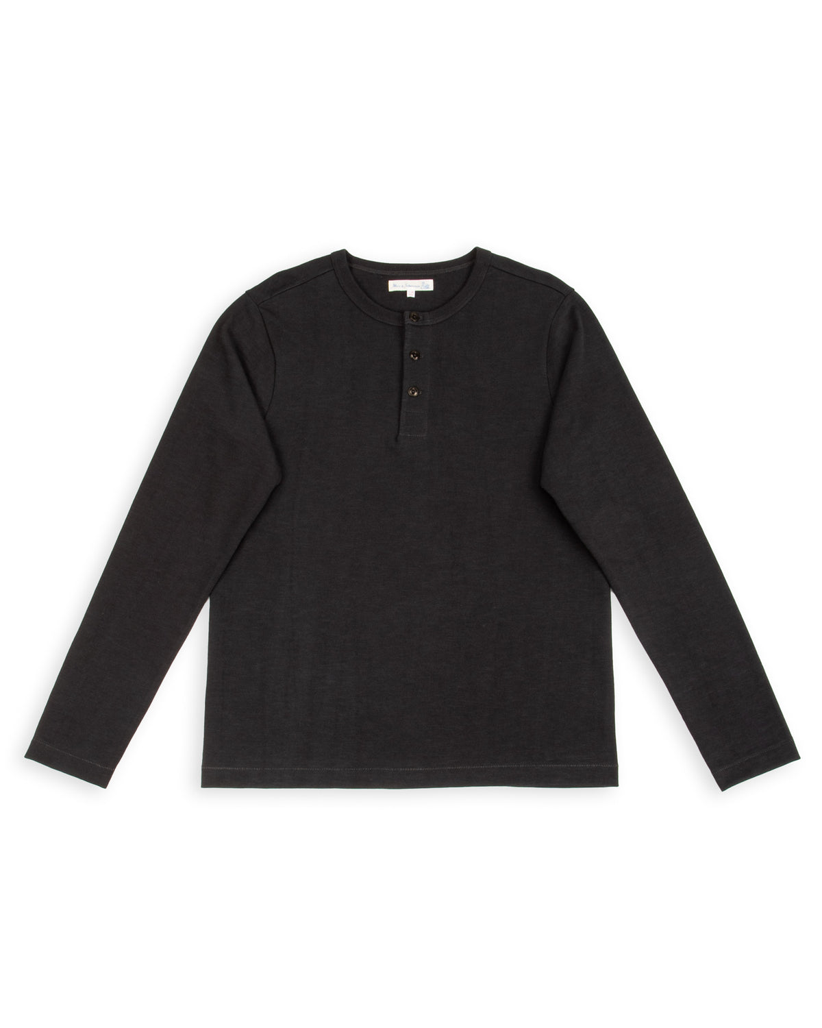 2S08 Loopwheeled Relaxed Fit Heavyweight L/S Henley - Charcoal