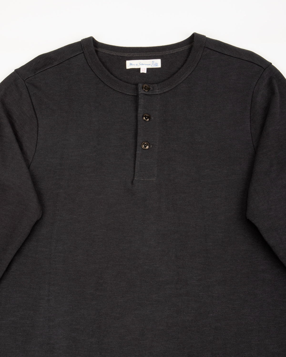 2S08 Loopwheeled Relaxed Fit Heavyweight L/S Henley - Charcoal