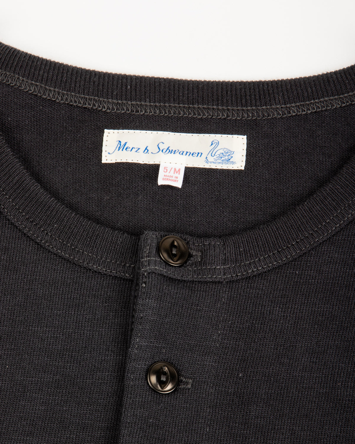 2S08 Loopwheeled Relaxed Fit Heavyweight L/S Henley - Charcoal