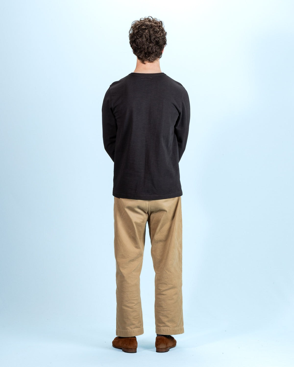 2S08 Loopwheeled Relaxed Fit Heavyweight L/S Henley - Charcoal