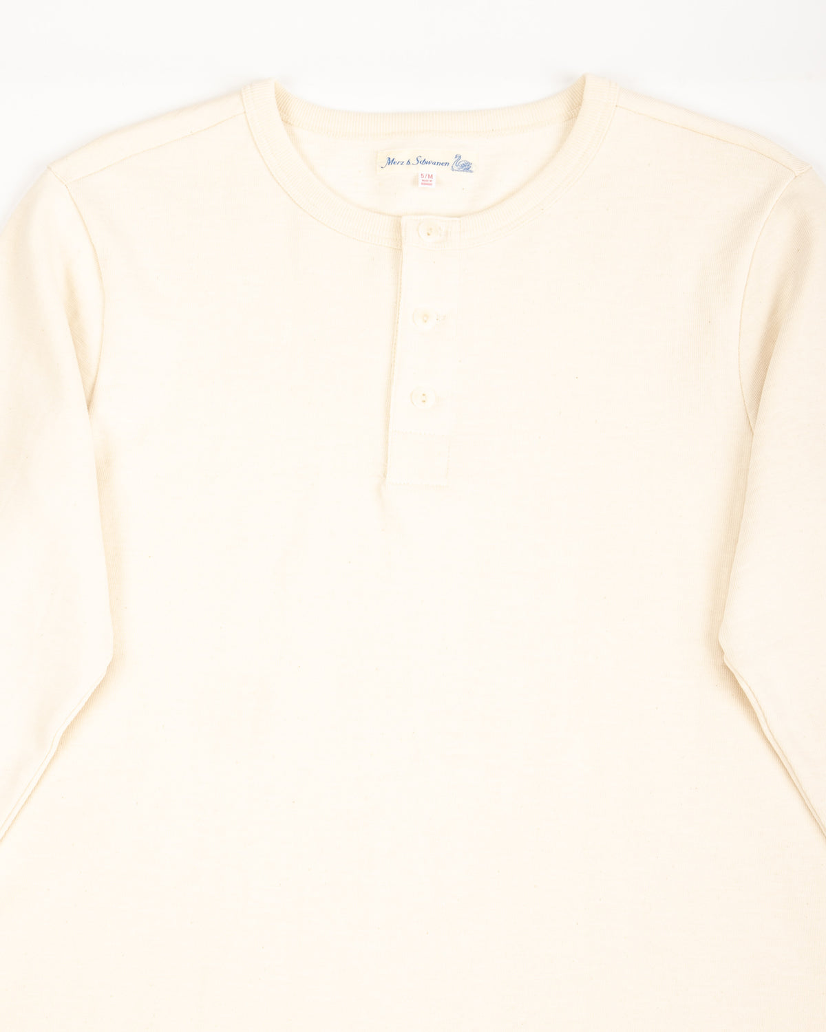 2S08 Loopwheeled Relaxed Fit Heavyweight L/S Henley - Nature