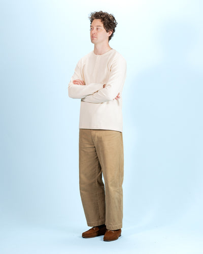 2S08 Loopwheeled Relaxed Fit Heavyweight L/S Henley - Nature