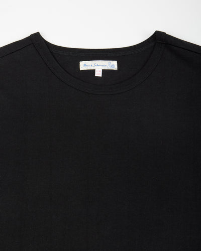 Merz b. Schwanen 1940s Relaxed Fit Loopwheeled Tee - Deep Black - Standard & Strange
