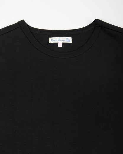 Merz b. Schwanen 1940s Relaxed Fit Loopwheeled Tee - Deep Black - Standard & Strange