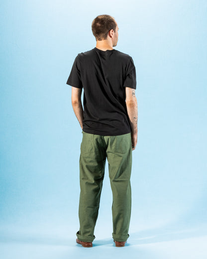 Merz b. Schwanen 1940s Relaxed Fit Loopwheeled Tee - Deep Black - Standard & Strange