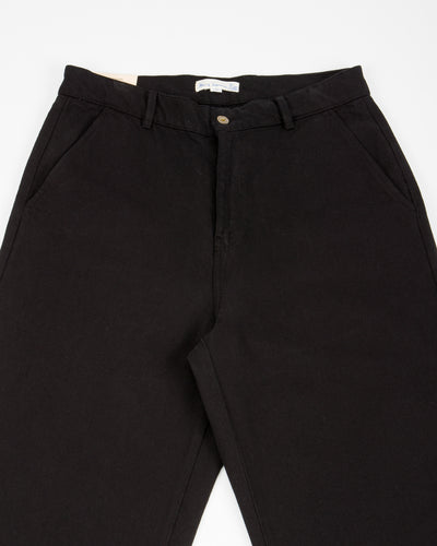 Merz b. Schwanen 1940s Wide Leg Chino - Deep Black Cotton Twill - Standard & Strange