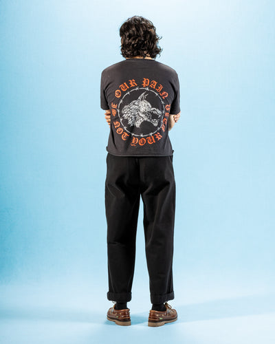 Merz b. Schwanen 1940s Wide Leg Chino - Deep Black Cotton Twill - Standard & Strange