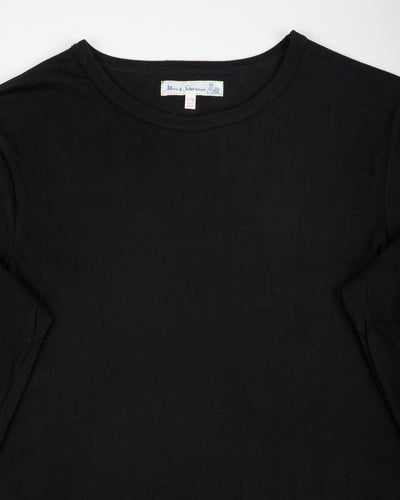 Merz b. Schwanen 1950s Lightweight Loopwheeled L/S Tee - Deep Black - Standard & Strange