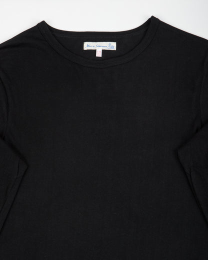 Merz b. Schwanen 1950s Lightweight Loopwheeled L/S Tee - Deep Black - Standard & Strange