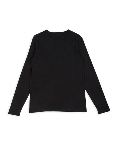 Merz b. Schwanen 1950s Lightweight Loopwheeled L/S Tee - Deep Black - Standard & Strange