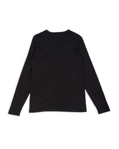 Merz b. Schwanen 1950s Lightweight Loopwheeled L/S Tee - Deep Black - Standard & Strange