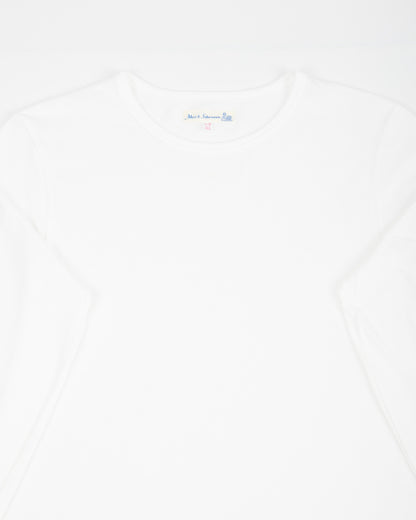 Merz b. Schwanen 1950s Lightweight Loopwheeled L/S Tee - White - Standard & Strange