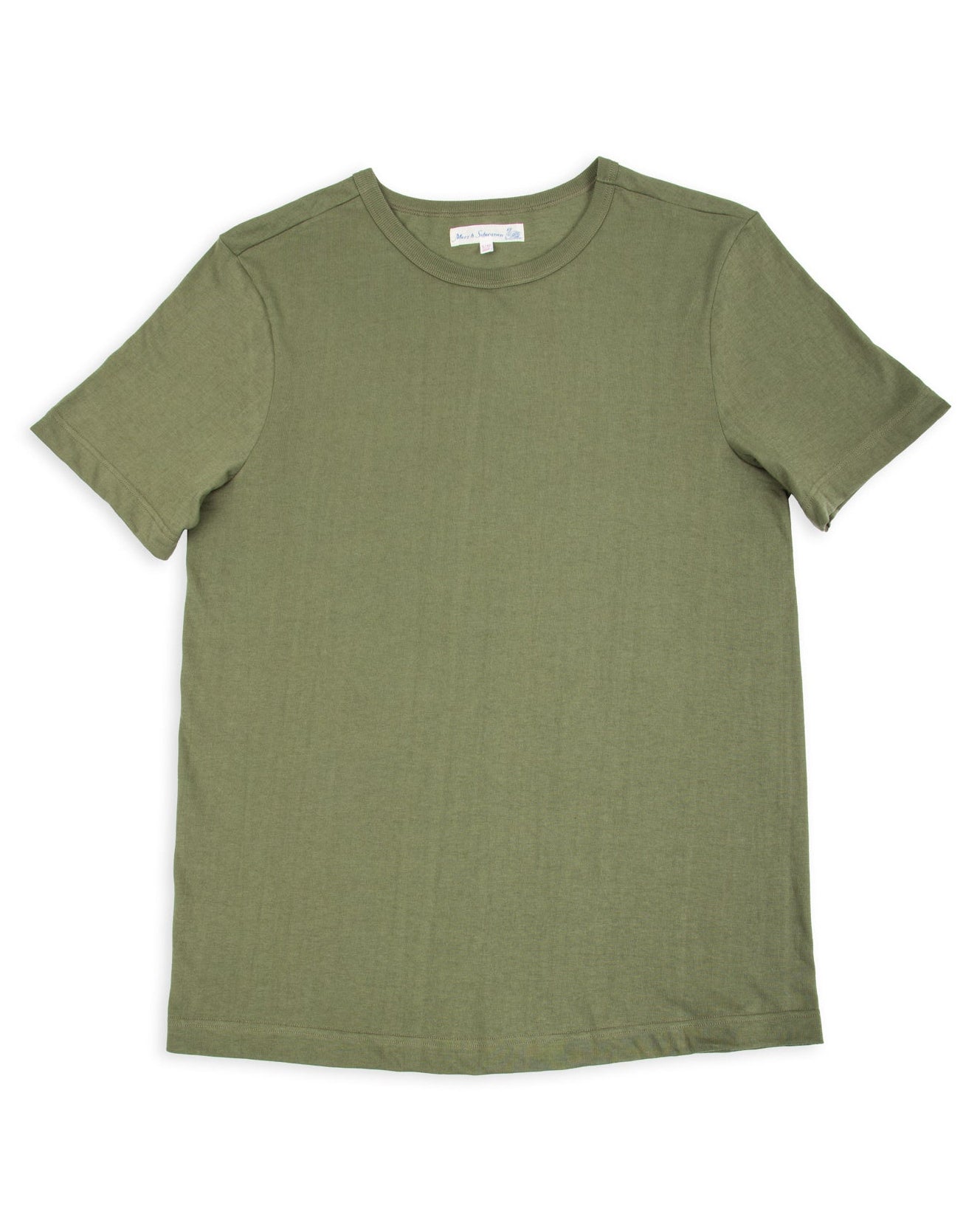 Merz b. Schwanen 1950s Lightweight Loopwheeled Tee - Army - Standard & Strange