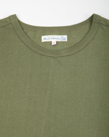 Merz b. Schwanen 1950s Lightweight Loopwheeled Tee - Army - Standard & Strange