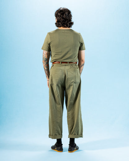 Merz b. Schwanen 1950s Lightweight Loopwheeled Tee - Army - Standard & Strange