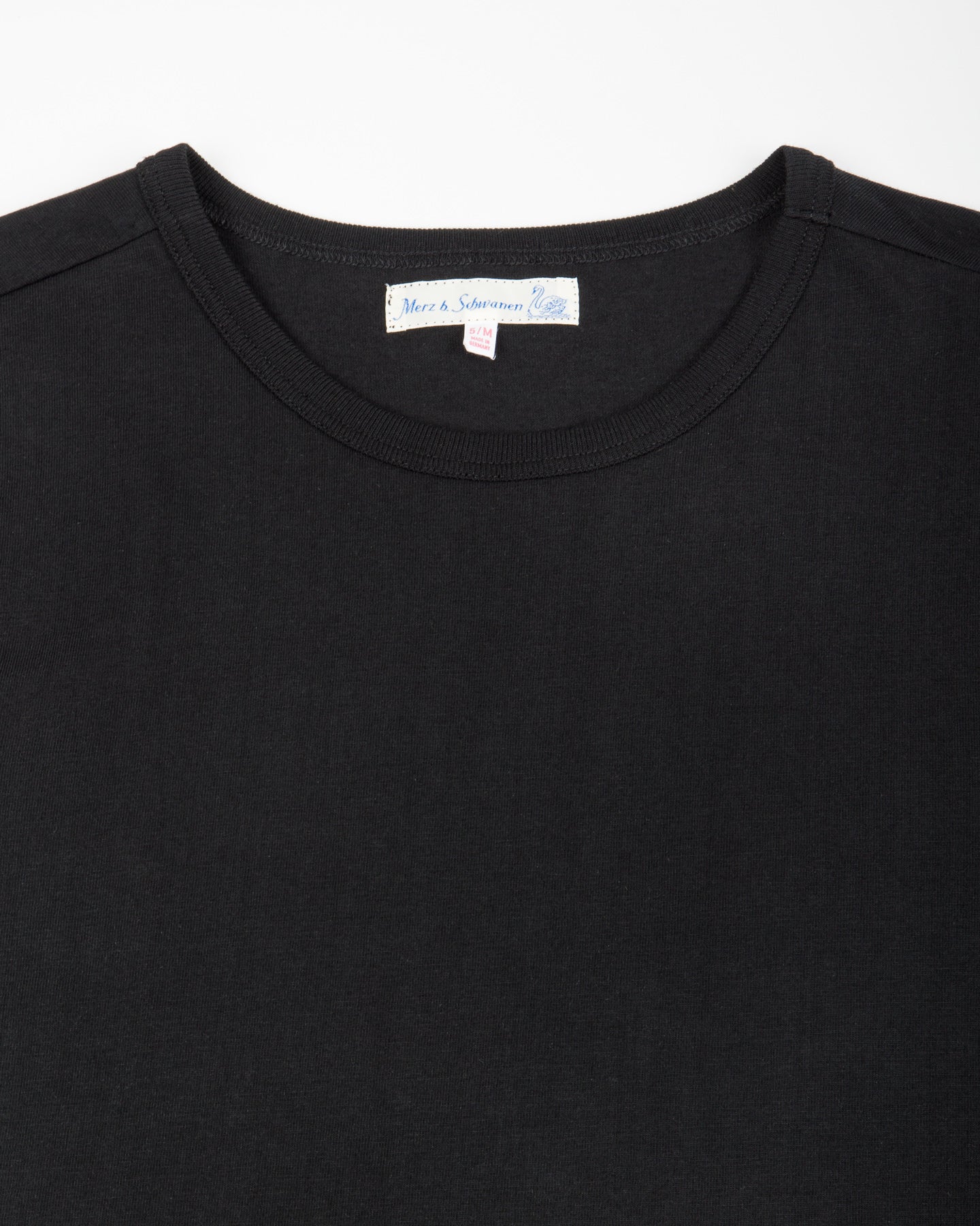 Merz b. Schwanen 1950s Lightweight Loopwheeled Tee - Black - Standard & Strange