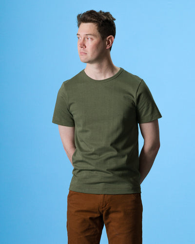 Merz b. Schwanen 215 Loopwheeled 7.2 oz Tee - Army - Standard & Strange