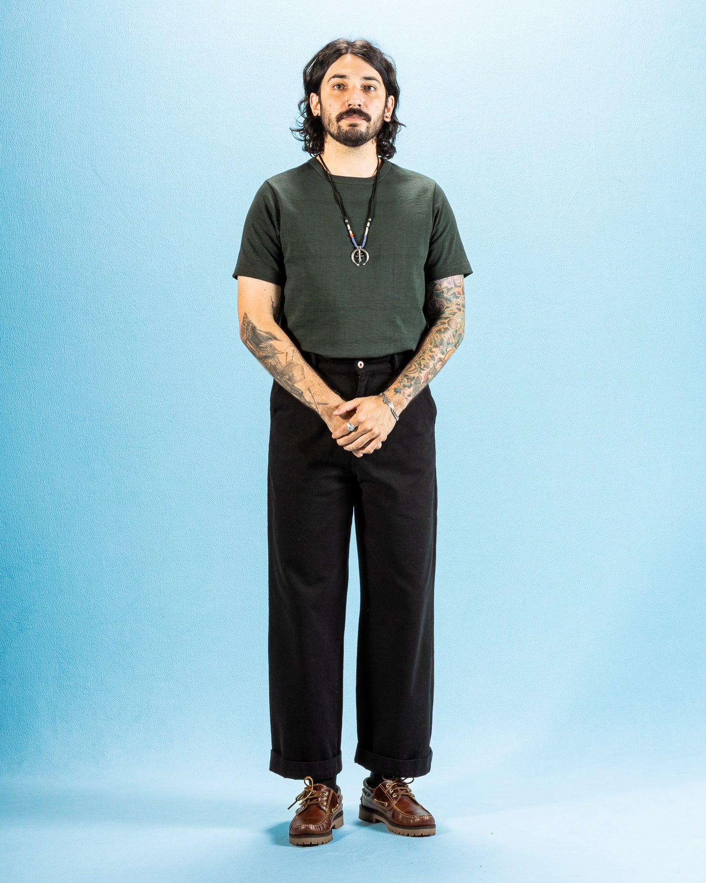 Merz b. Schwanen 2S14 Loopwheeled 10.7oz Heavyweight Tee - Forest - Standard & Strange