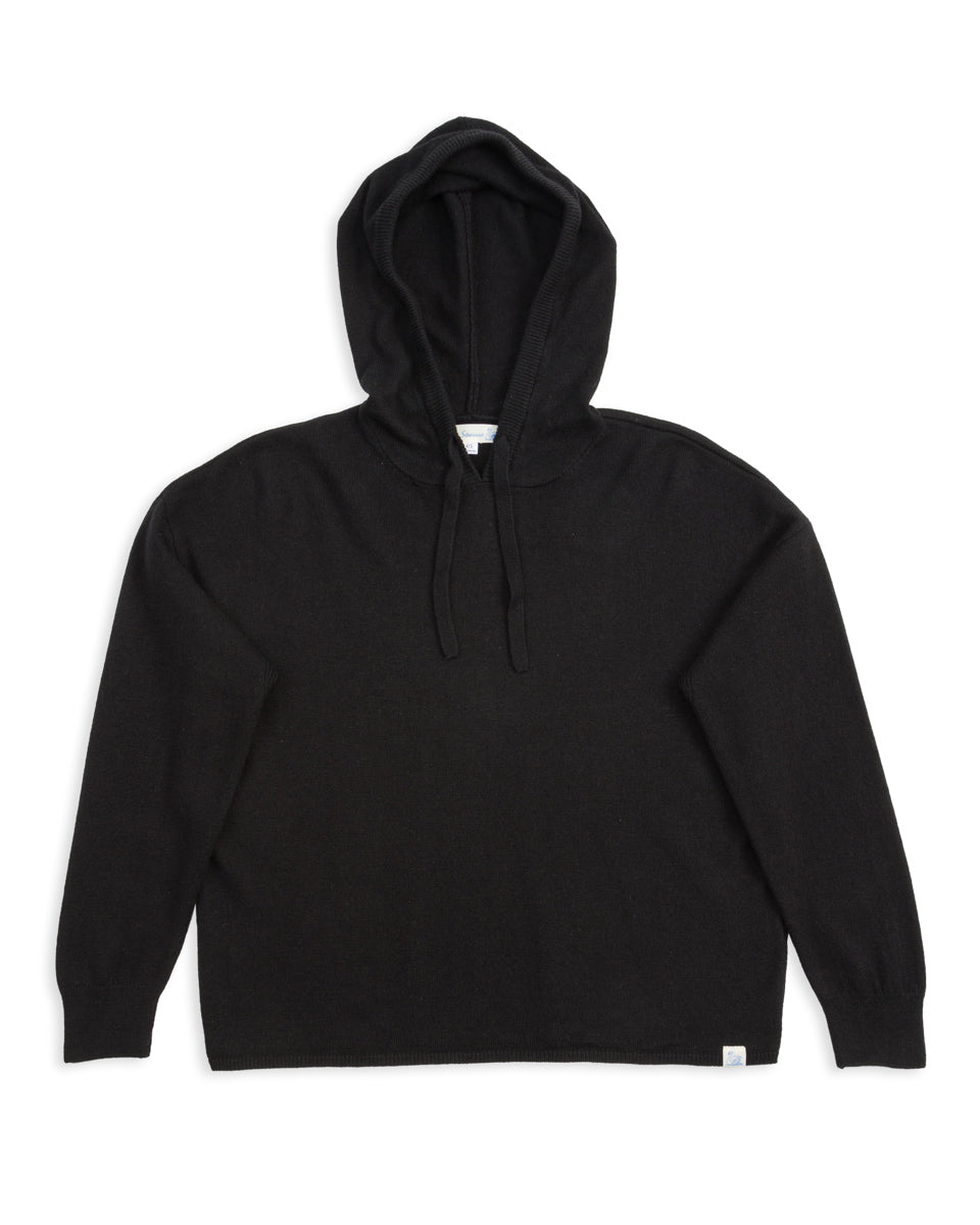 Merz b. Schwanen Women's Relaxed Hoodie - Black Merino/Silk/Cashmere - Standard & Strange