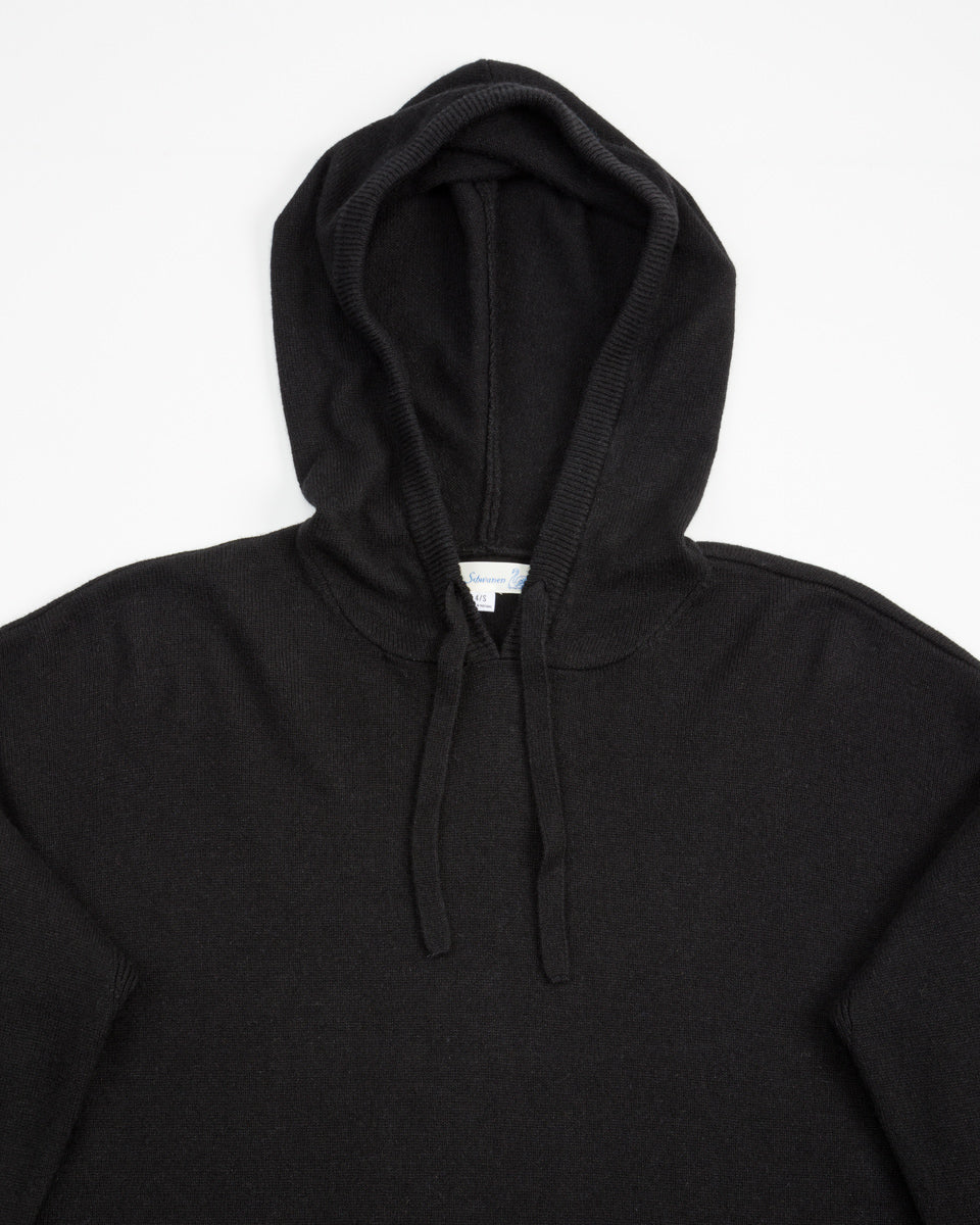 Merz b. Schwanen Women's Relaxed Hoodie - Black Merino/Silk/Cashmere - Standard & Strange