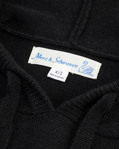 Merz b. Schwanen Women's Relaxed Hoodie - Black Merino/Silk/Cashmere - Standard & Strange