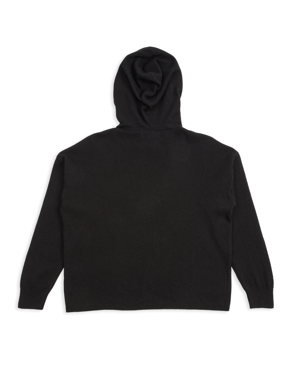 Merz b. Schwanen Women's Relaxed Hoodie - Black Merino/Silk/Cashmere - Standard & Strange