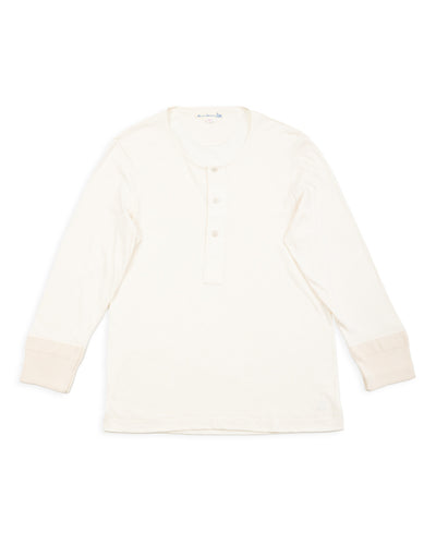 Merz b. Schwanen 101 Loopwheeled 4.6 oz 3/4 Sleeve Henley - Nature - Standard & Strange