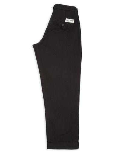 Merz b. Schwanen Good Basics Women's Relaxed Fit Pants - Deep Black Cotton Twill - Standard & Strange